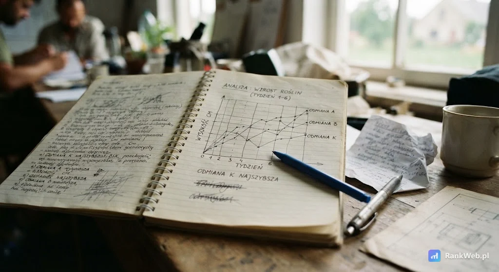 Notes z wykresem narysowanym odręcznie