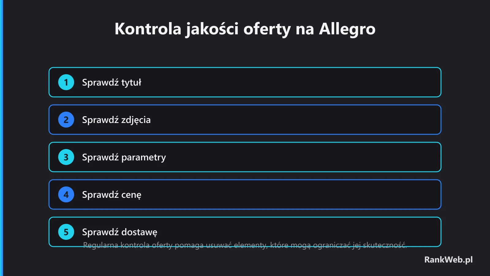 Kontrola jakości oferty na Allegro