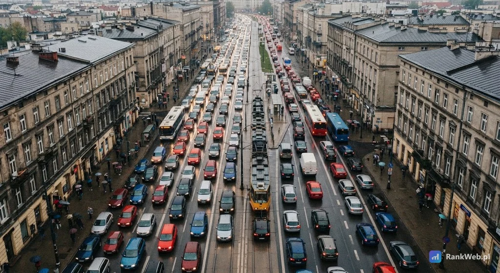 Korek uliczny widziany z góry