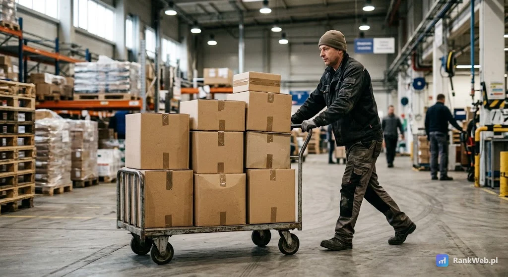 Wózek transportowy z pudłami