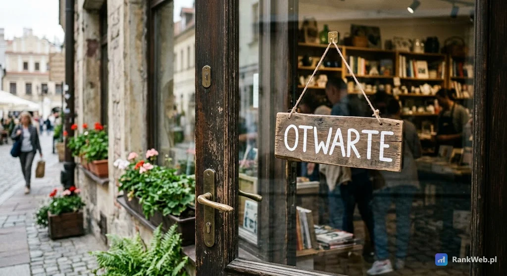 Tabliczka otwarte na drzwiach