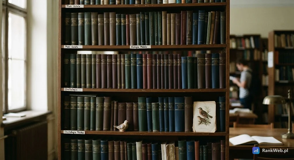 Biblioteczka z książkami jednego działu