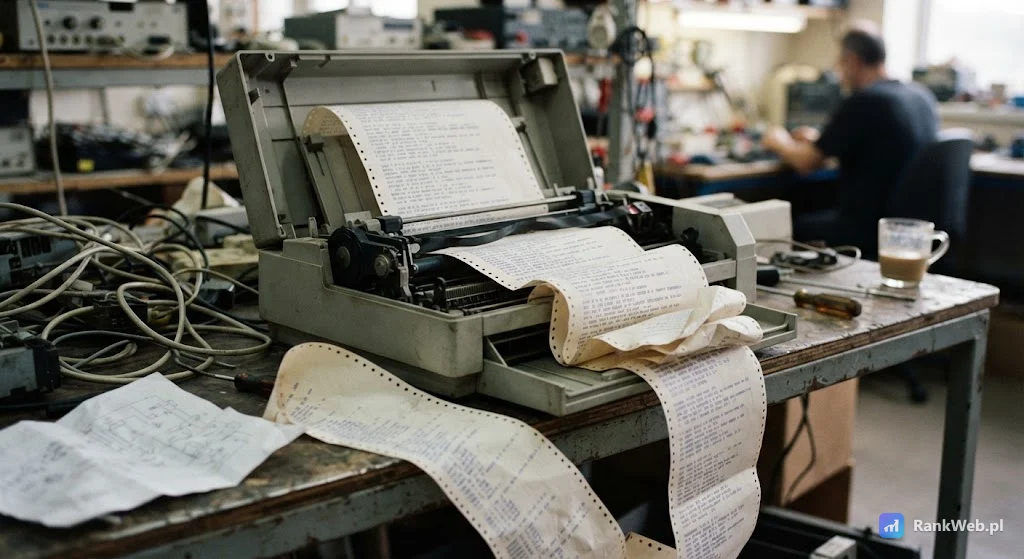 Drukarka igłowa z taśmą zadrukowanego papieru